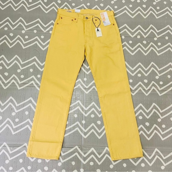 Other - Vintage Retro Yellow Levis 501 Jeans Mens Yellow Denim Regular Fit $120